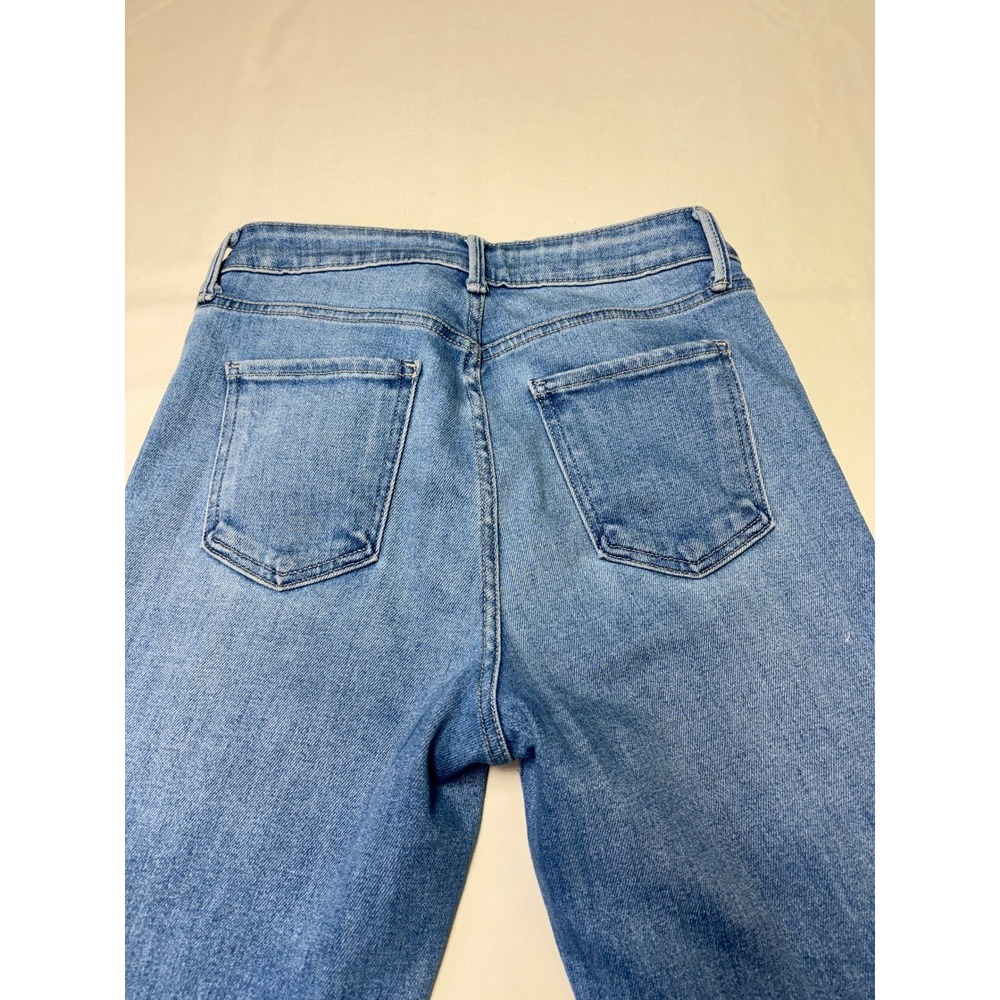 Just Black Denim Flare Jeans Womens 28X33 Light Wash High Rise Made in USA - Picture 9 of 14